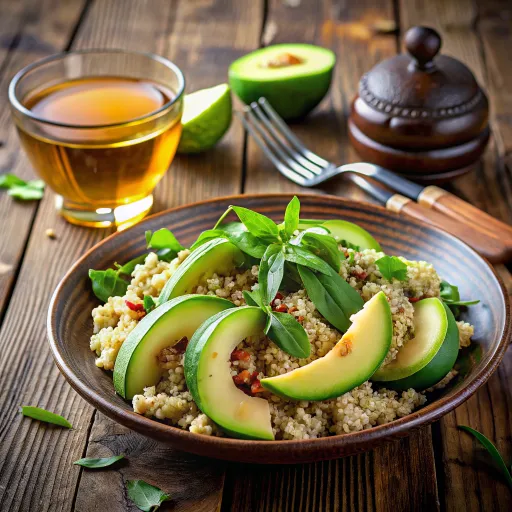 Sałatka z Awokado i Zielonymi Herbatą z Quinoą
